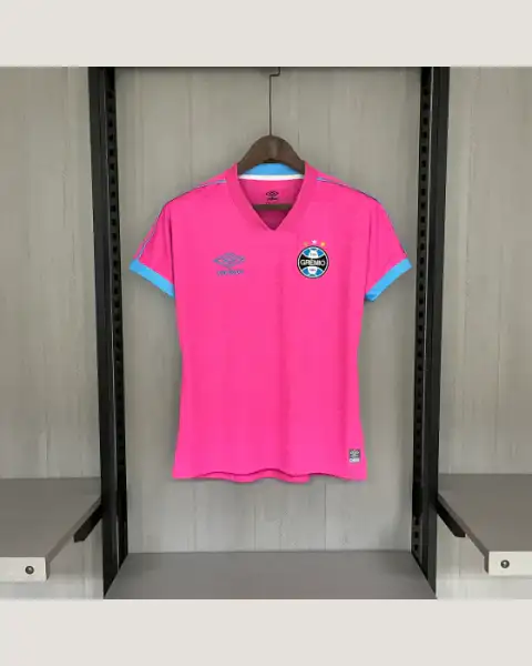 Camisa Feminina Out. Rosa Grêmio 23/24 Umbro — foto frontal